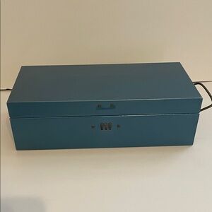 Blue Metal Locking Pistol Storage Box